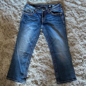 Miss Me signature cuffed capri 30 embellished jeans